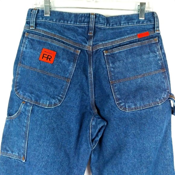Wrangler FR Fire Resistant Riggs Workwear Carpenter Blue Cotton Jeans Size 32x30 - Picture 3 of 8